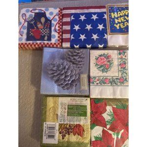BEVERAGE COCKTAIL NAPKINS Lot 10 Complete Pkgs All Seasons OccasionsEACH Pkg ~16